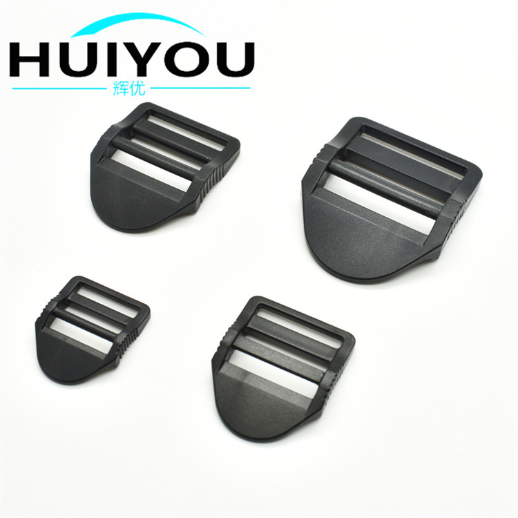 现货20-38mm黑色塑料梯形调节扣 箱包配件目字扣 伞绳编织四档扣