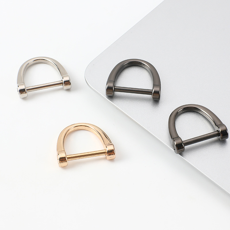 Hebilla Horseshoe en D para Bolsos 17mm de Aleación de Zinc Giratoria para Llaveros de Coche