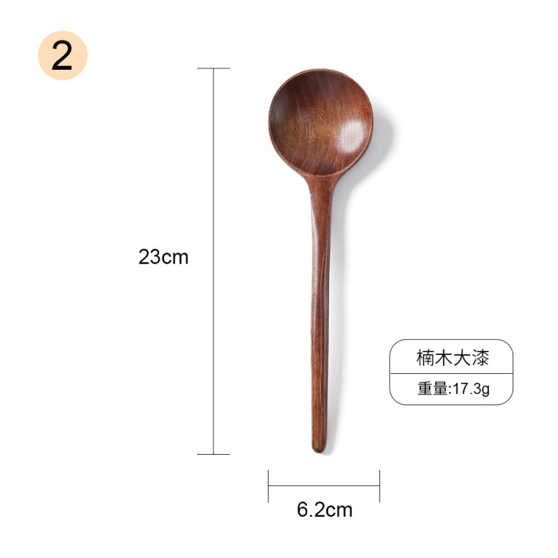 日本式楠木食器長柄スプーンラーメンスプーンスプーンスプーン調羹家庭用商用木スプーン源メーカー卸売り|undefined
