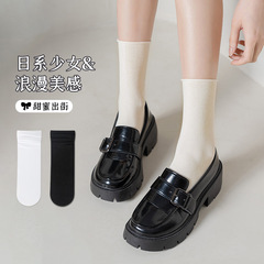 諸暨襪子全棉批發女夏季薄款白色襪子女堆堆襪春秋中筒襪純棉襪子