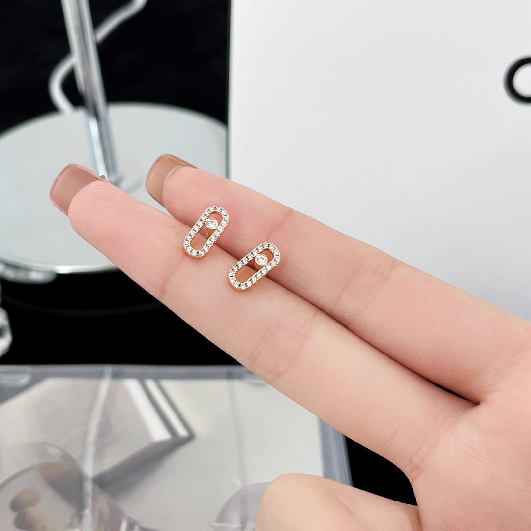Orecchini a clip da donna con sfera in moissanite oro bianco_voghion.com