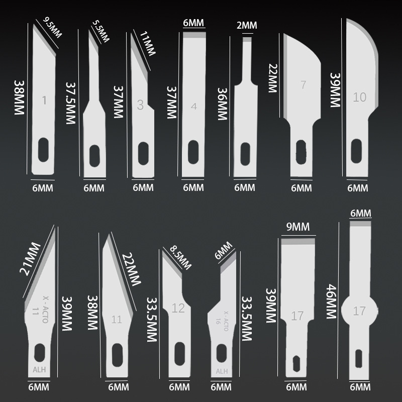 Engraving Blade Tip No. 11 No. 16 Film Paper Cutting No. 4 No. 17 Flat Head Shovel Glue Scraper Repair Special Blade