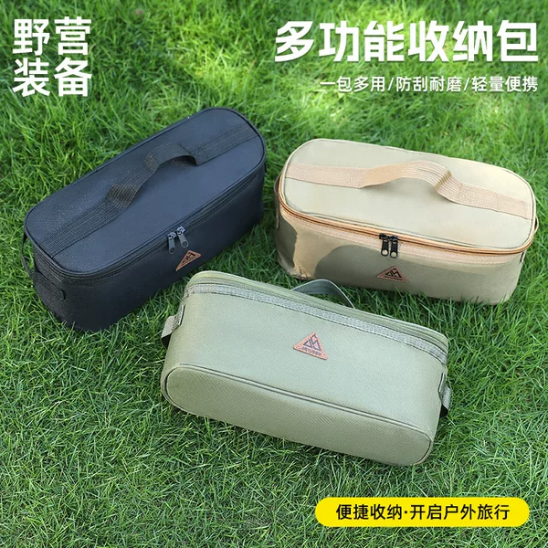 Outdoor Camping Tableware Storage Bag Multifunctional Camping Cookware Kitchenware Bowl and Chopstick Storage Bag Portable Lamp Anti-Collision Bag