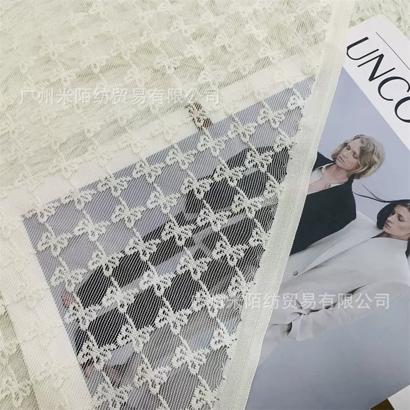 蝴蝶结亮丝闪光蕾丝网眼面料发饰鞋材帽子童装LOLITA蕾丝LACE布料