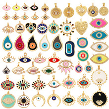 L41新款欧美流行 恶魔之眼 幸运 护身符 眼睛 锆石 创意DIY小饰品