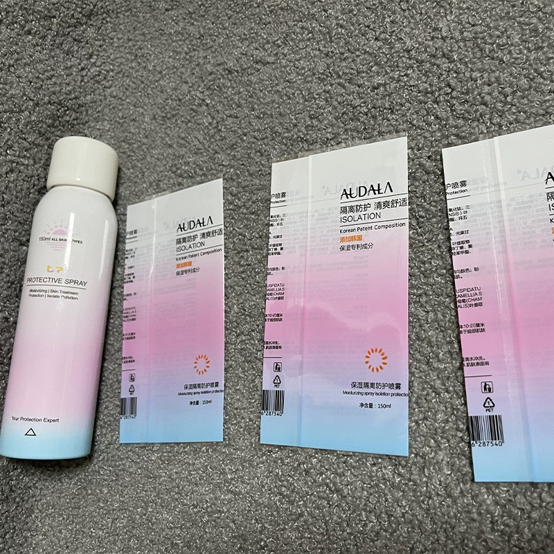 Индивидуальная цветная термоусадочная пленка для ПЭТ-бутылок, пленка для печати на спреях для защиты от солнца, пластиковая термоусадочная пленка, пленка для косметической упаковки