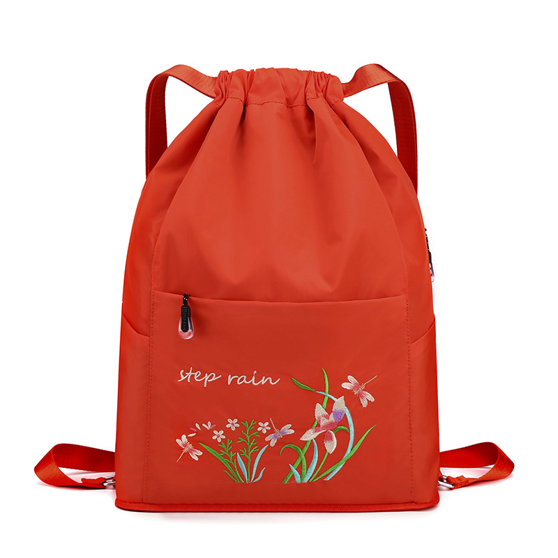 Mochila de estilo chino nueva con bordado para mujer, bolso con cordón, mochila pequeña y portátil con fragancia, mochila multifuncional al por mayor