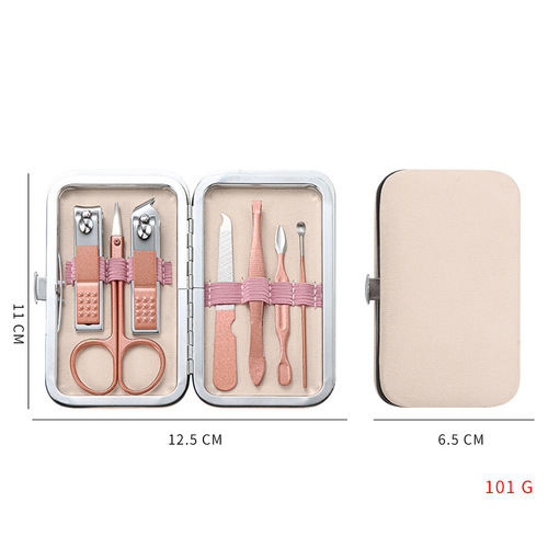 Pink Nail Art Kit Set Rose Gold Nail Scissors Set Women's Nail Beauty Tools Set Business Gift Wholesale