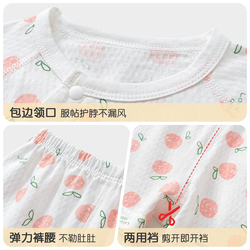 Set de mangas cortas para bebés de verano, algodón delgado de dos piezas para niños, niñas y niños pequeños, ropa de verano para bebés