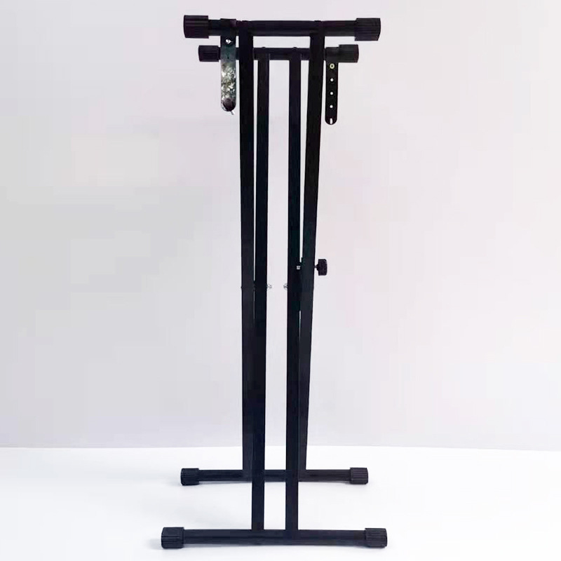 Fábrica de pie de piano al por mayor desmontaje de doble tubo soporte de piano soporte de órgano electrónico estante en forma de X