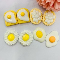 模造食游目玉焼きシリーズ樹脂部品クリームゴムdiy携帯ケース髪飾り穴靴装飾材料