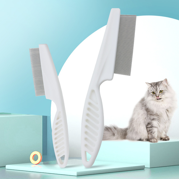 Peine para mascotas transfronterizo Peine para pulgas para perros Peine para eliminar pulgas Peine para gatos Peine especial para dientes de plástico Peine de aguja de acero Peine para eliminar el cabello
