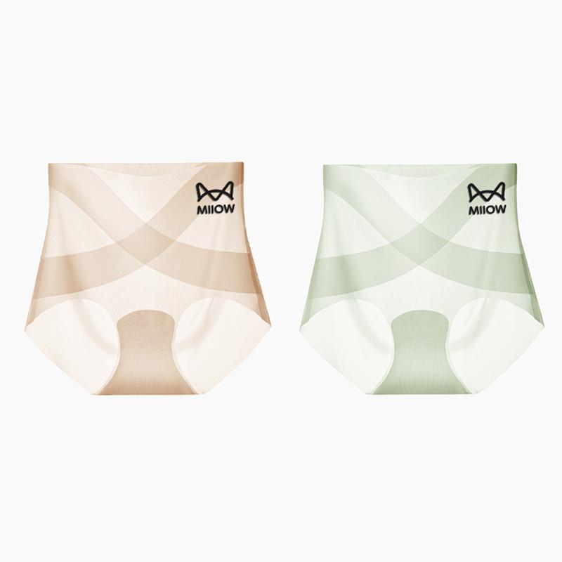 Catman X アイス包帯ハイウエスト夏薄型シームレス速乾アイスシルクマスクパンツヒップリフティング女性の三角ショーツ綿|undefined