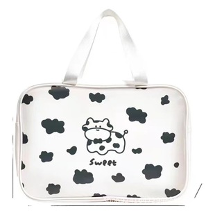 2024 New High Color Cosmetic Bag PVC Waterproof Cartoon Storage Bag Women's Portable Handbag