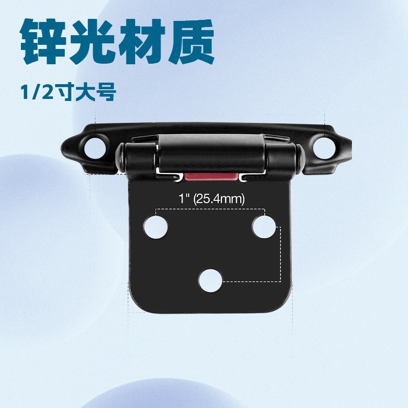 Pinghu クロスボーダー工場ステンレス鋼黒ヒンジ減衰緩衝自己閉鎖半隠しキャビネットヒンジ|undefined
