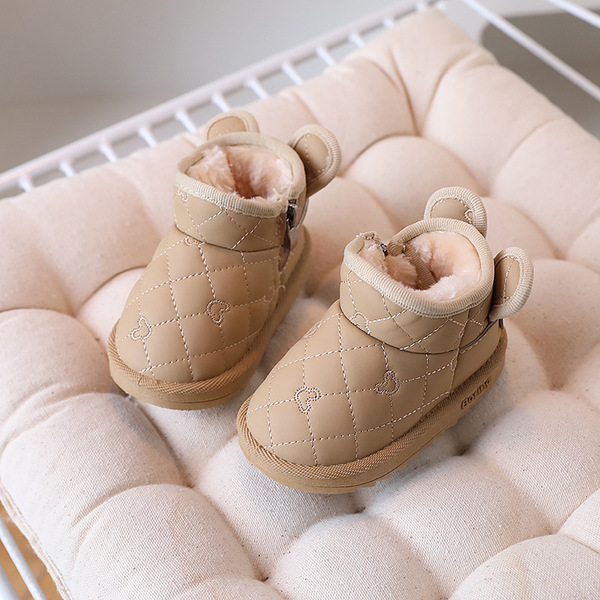 Baby snow boots with velvet thick cotton shoes winter warm shoes…