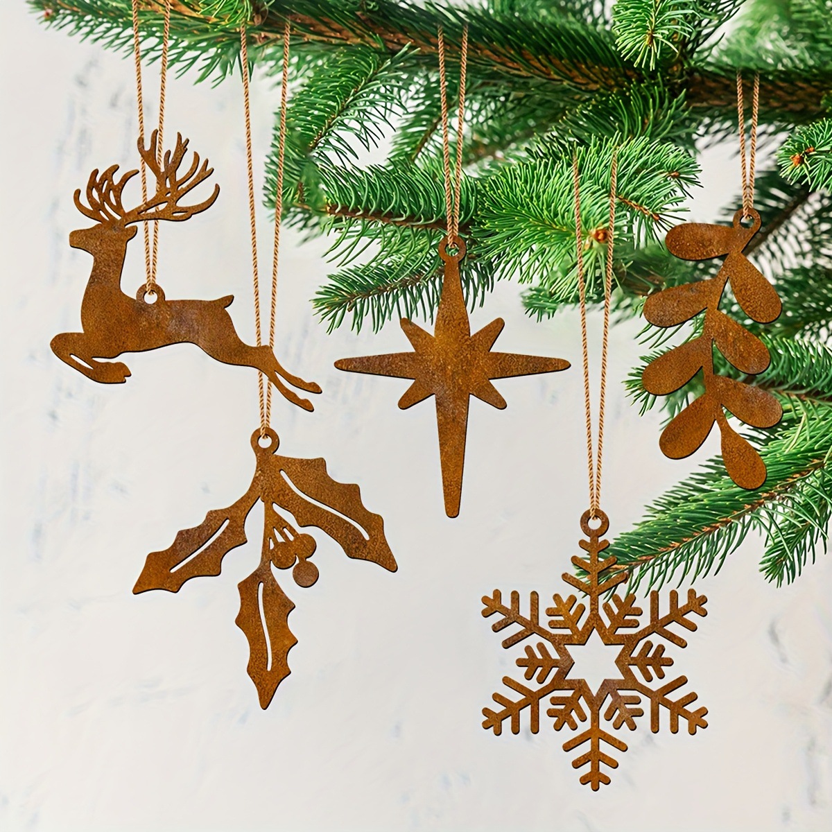 Cross-Border Christmas Decoration Pendant Cartoon Creative Elk Holy Tree Decoration Holiday Party DIY Snowflake Pendant