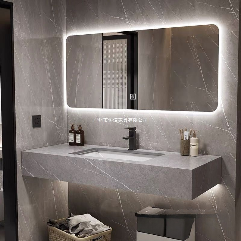 Slate ceramic integrated basin washstand, bathroom cabinet set, washbasin combination, hotel-style bathroom cabinet