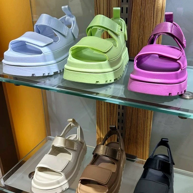 Дышащие и удобные женские сандалии на резиновой и пластиковой подошве, эргономичный дизайн, длительное стояние и поездки без усталости ног, пляжная обувь на липучке.