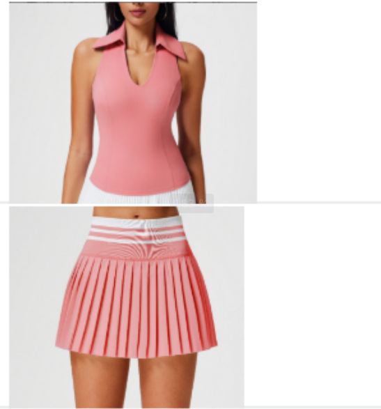 Ropa de tenis de color en contraste, traje deportivo para mujer, chaleco de yoga de secado rápido para correr, top de fitness, falda corta de bádminton, falda image 18