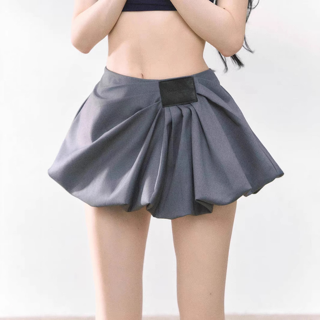 Shao Ye Eye Flower Leg Essence アメリカンホットガールスカート レディース 夏 ハイウエスト Aライン スリムスカート グレーペチコート