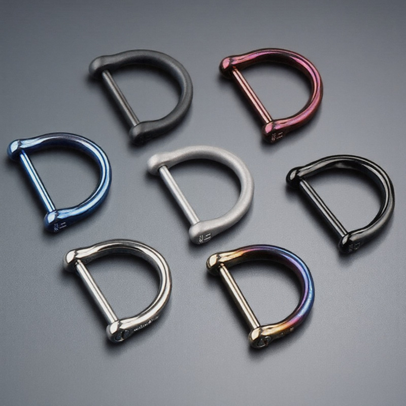 Titanium Alloy Pure Titanium Horseshoe Buckle Car Key Special D-Shaped Buckle High-End Titanium Alloy Car Key Chain Ring Accessories Titanium Alloy Pure Titanium Horseshoe Buckle Car Key Special D-Shaped Buckle High-End Titanium Alloy Car Key Chain Ring Accessories