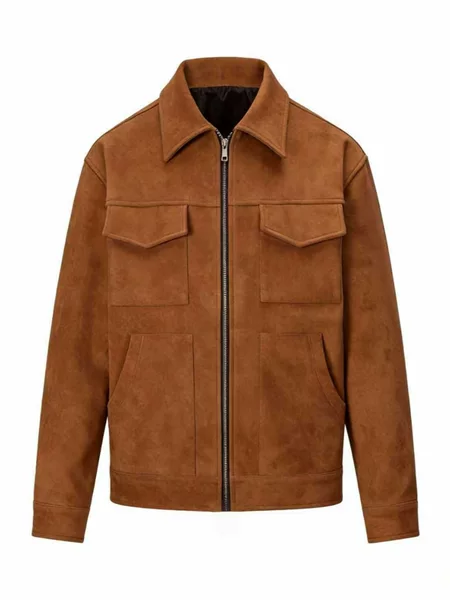 [in Stock] 2026 New Men's Cross-Border Jacket European and American Trendy Men's Jacket with Zipper and Large Pockets