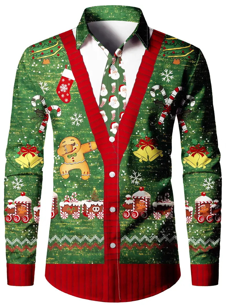 2024 nuevas camisas estampadas digitales falsas de dos piezas para hombres calientes de la moda de Amazon transfronteriza Amazon MB12