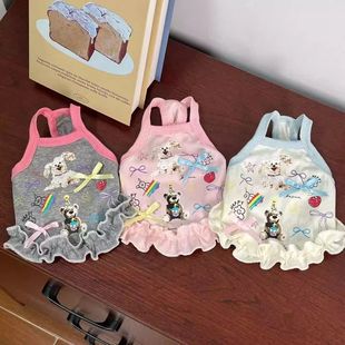 Summer Cat and Dog Clothes High Elastic Breathable Pet Cat Japanese and Korean Suspender Skirt Teddy Bichon Maltese