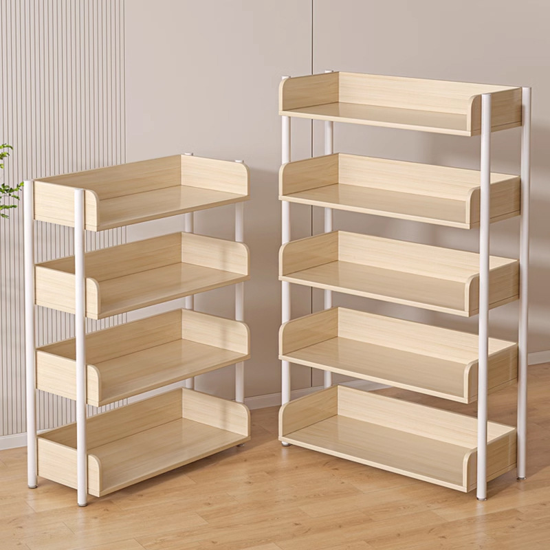 Simple Bookshelf Floor Standing Display Shelf Storage Multi-Level Organizer Picture Book Reading Stand Living Room Home Use Cabinet Display Cabinet