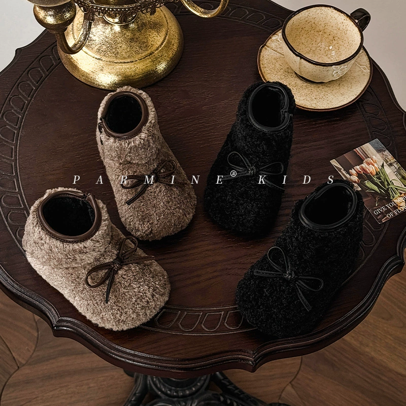 Детские бархатные теплые холодные снежные сапоги осенние и зимние новые девчонки