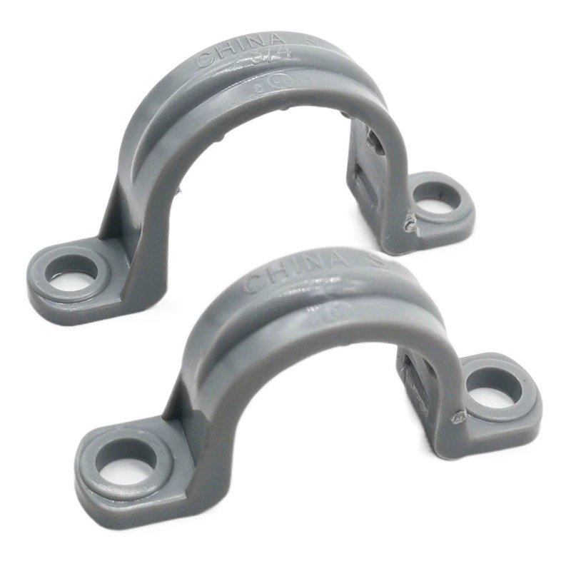 ПВХ 2 отверстие пластиковый трубопровод с зажимом трубы, ПВХ 2 отверстия неметаллические Трубопровод Зажим