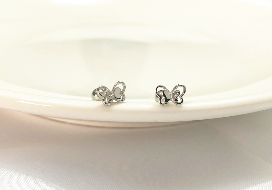 5g Weight Zircon Inlay Material Ear Studs Classification 1 Pair Quantity Daily Occasion 925 Sterling Silver Material Butterfly Pattern Women's Gender Plating, Inlay Design Simple Style Style 1 Pair 925 Sterling Silver Zircon Butterfly Ear Studs 12