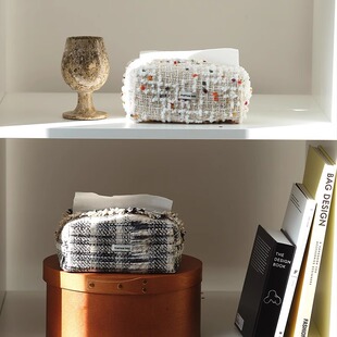 Wind-Woven Tissue Box Decoration for Living Room, Dining Room, Study, Home Desktop Tissue Holder, Coffee Table, Handmade Modern Minimalist