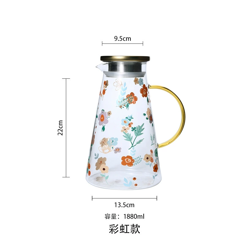 Teapot, glass tea set, sticker