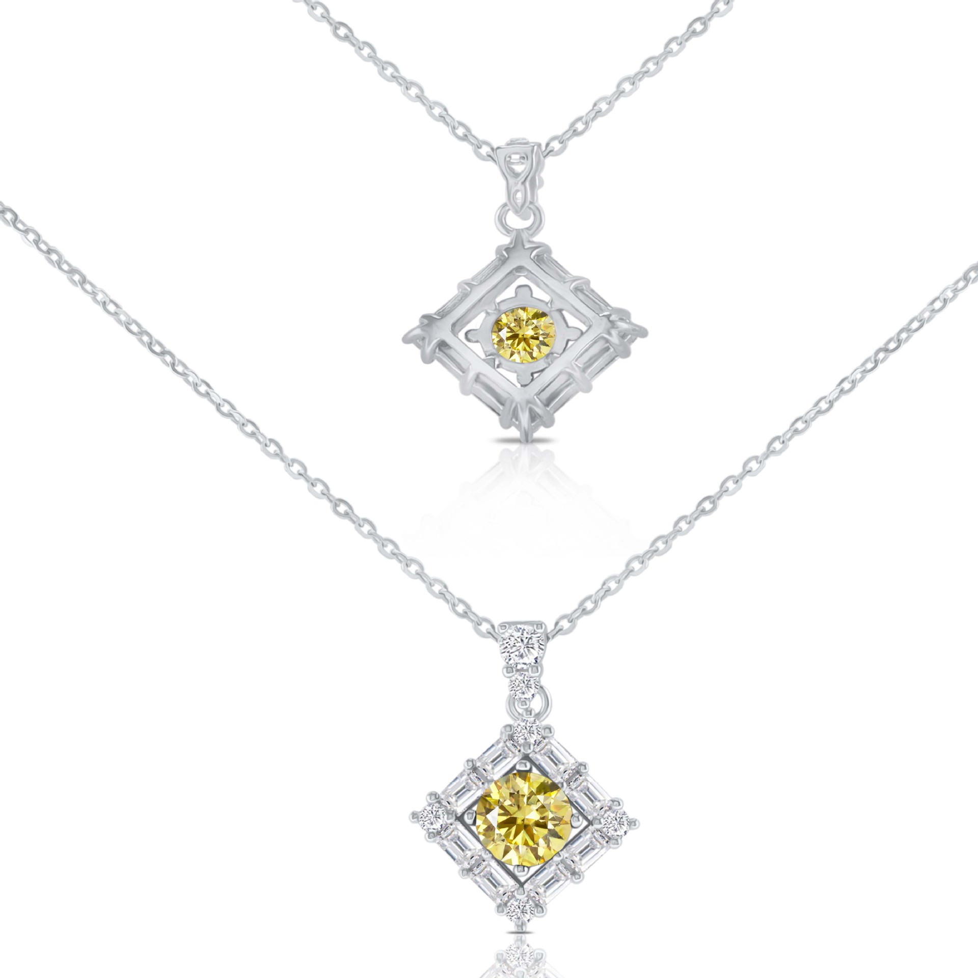 Joyas del día de la madre color rosa moissanite S925 plata esterlina collar colgante universal nicho diseño regalo