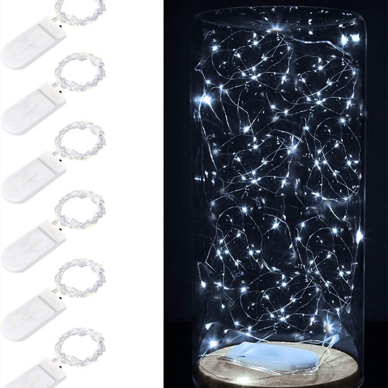 Cadena de luz botón color Cadena de luz al por mayor caja de regalo decorativo de alambre de cobre luz LED batería LUZ DE Navidad luz de la secuencia