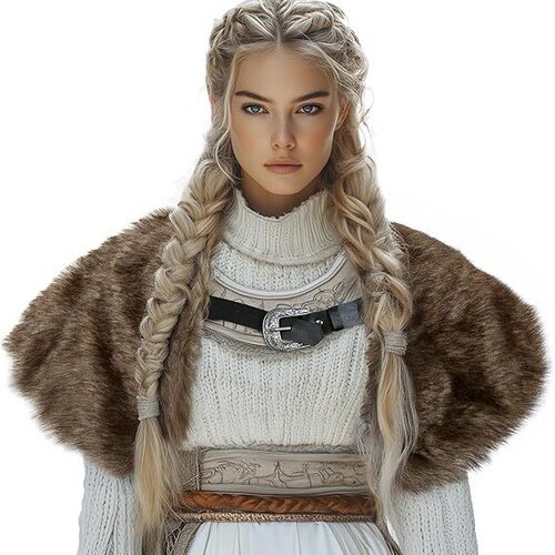 European and American medieval capes, Viking costumes, fur shawl, cos anime, Halloween stage performance accessories
