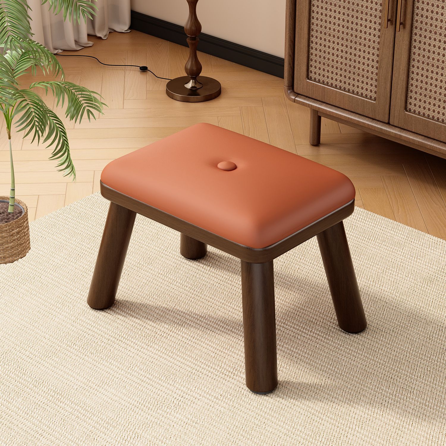 Taburete de madera pequeño taburete de sala de estar taburete sofá taburete taburete de madera puerta taburete pequeño taburete de zapatos taburete