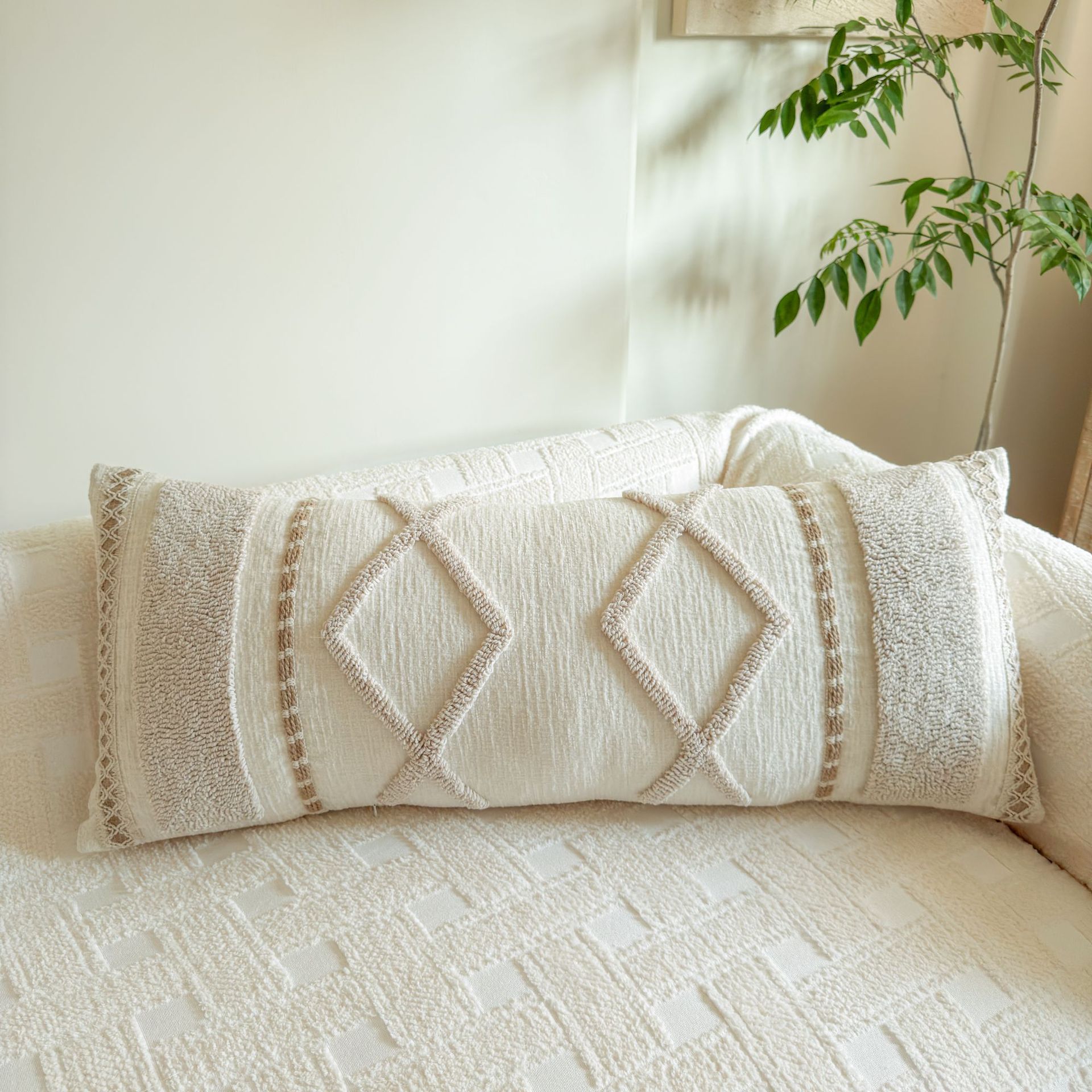 Nórdico inswind almohada simple versátil sala de estar sofá cojín dormitorio ventana flotante cabeza de cama respaldo cojín almohada cubierta