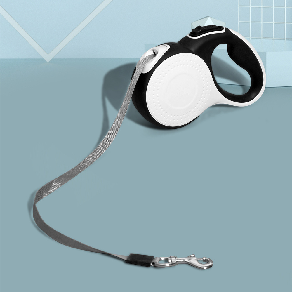 Laisse rétractable automatique pour chien de 5 m avec distributeur de sacs poubelles. Également disponible en 8 m._voghion.com