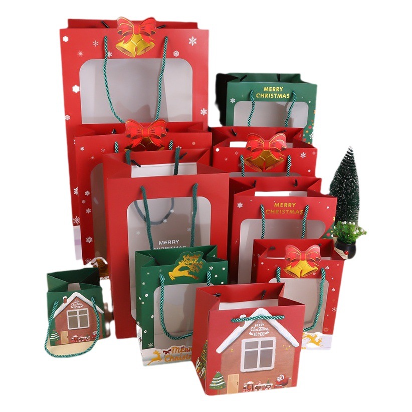 Los fabricantes transfronterizos en stock bolsa de regalo de Navidad bolso Nochebuena Apple embalaje bolsa de regalo bolsa de papel de Navidad