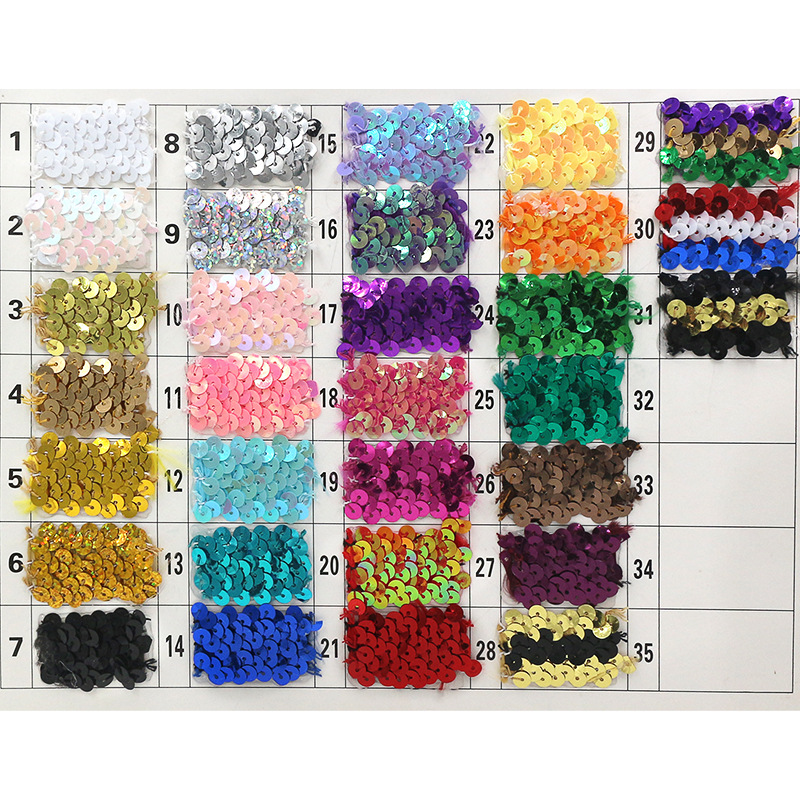 Accesorios de ropa de baile 3cm lentejuelas tres filas de cuentas elásticas con cable banda de encaje durante todo el año en stock 26 colores