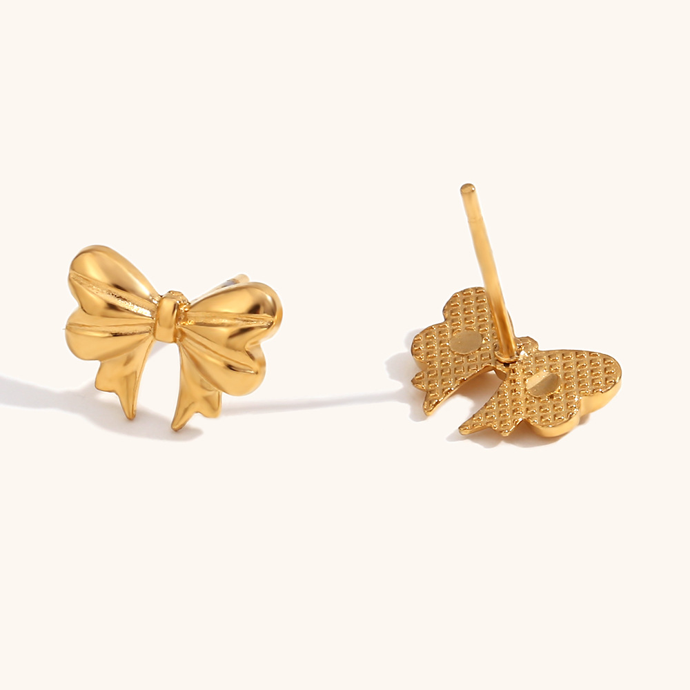 10g Weight 0.03µm-0.05µm Gold Plating Thickness PVD Coated Gold Plating Process 18K Real Gold Plated Plating Material Stone-Free Inlay Material Earrings, Necklace Classification Earrings + Necklace Quantity Daily Occasion 304 Stainless Steel Material Bow Knot Pattern Women's Gender Elegant Style Waterproof Non Tarnish Craft PVD Coated Real Gold Plated 18K Gold Bow Knot 316L Stainless Steel Elegant Waterproof Non Tarnish Surgical Steel Earrings Necklace 4