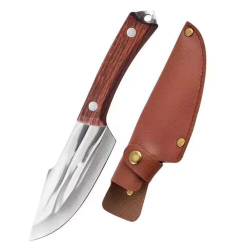 Multifunctional portable forging sharp camping picnic meat eating small knife fruit knife cutting knife Mongolian handle meat small knife