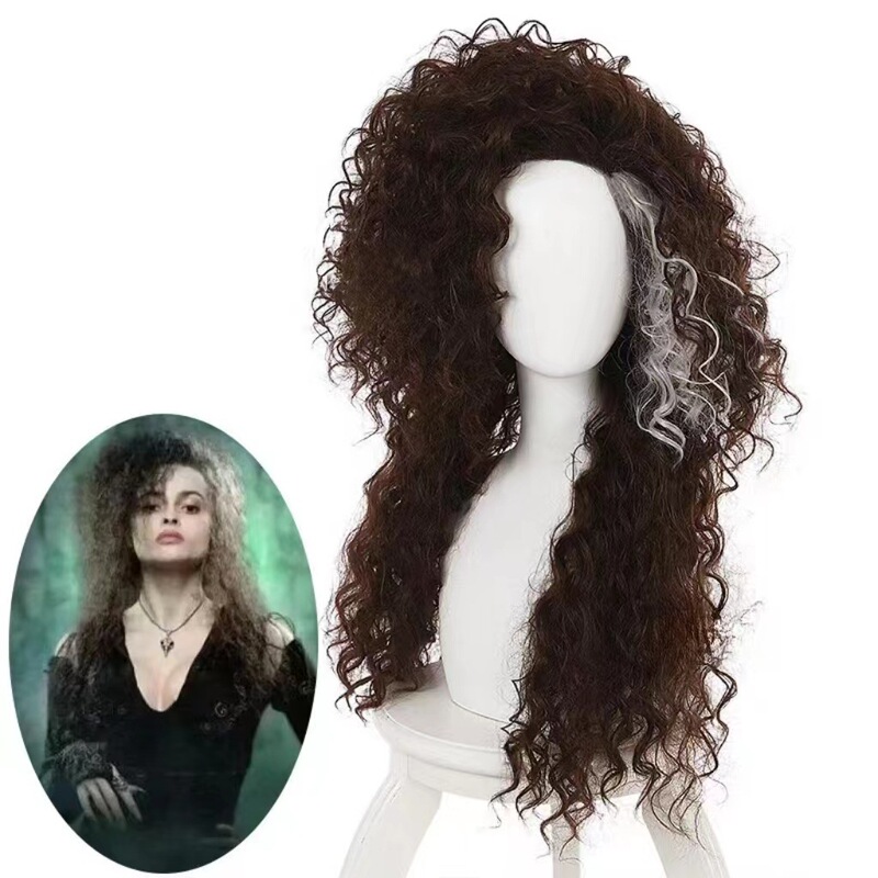2025 wig European and American wig cross-border medium and long curly hair Harry Potter-Strange cos wig