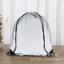 定制反光布抽绳袋印LOGO防水反光袋手提袋化纤环保双肩背包束口袋