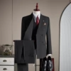 Black suit, vest, trousers, shirt, tie