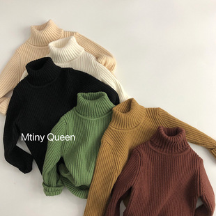Thickened upgraded style ~ soft glutinous high elastic ~ autumn and winter black and white children's sweater pit Western style men's and women's treasure knitted bottoming shirt