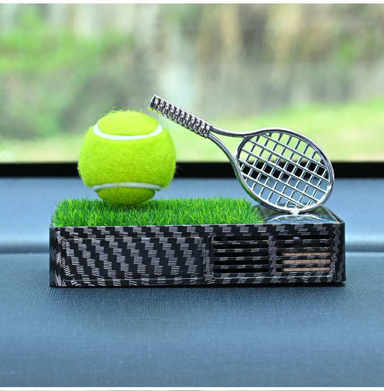 Solar Car Aromatherapy Car Perfume Ornaments Badminton Carbon Fiber Tennis Golf Dashboard Fragrance